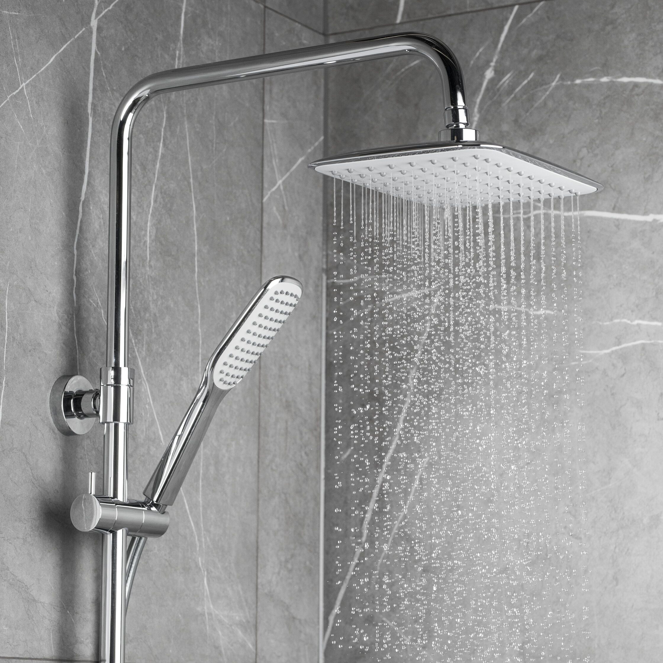 KFA Armatura Logon zestaw wannowo-prysznicowy ścienny z deszczownicą i wylewką chrom 5136-915-00 - Wysyłka w 24h