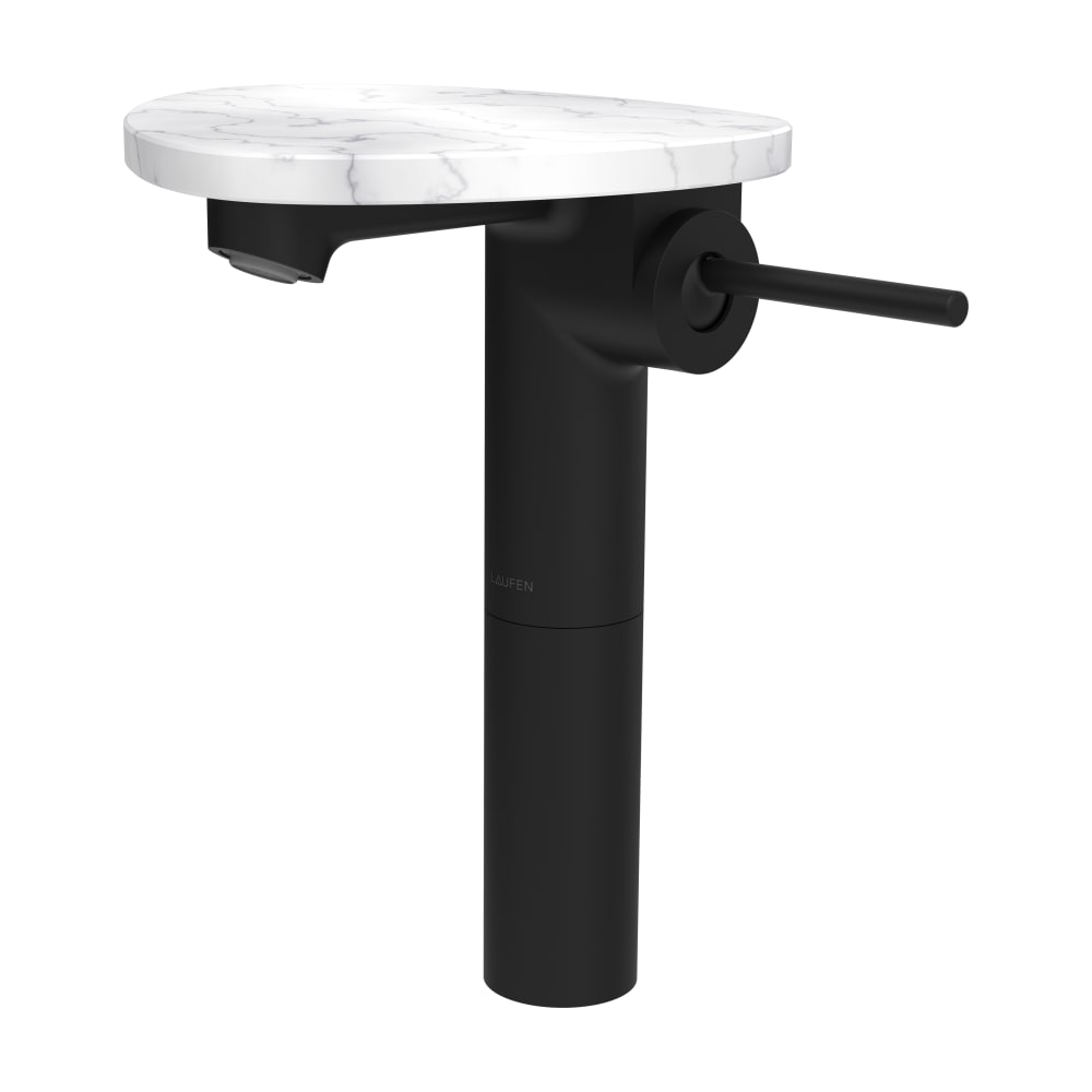 Laufen Ada bateria umywalkowa stojąca wysoka czarny/biały marmur HF506714515060