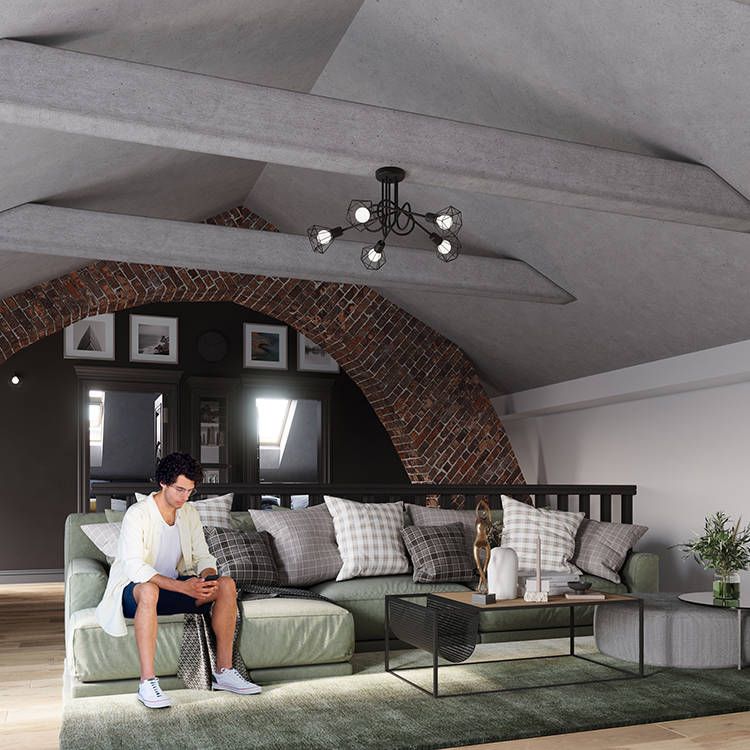 Sollux Lighting Artemis lampa podsufitowa 5x40W czarna SL.1110