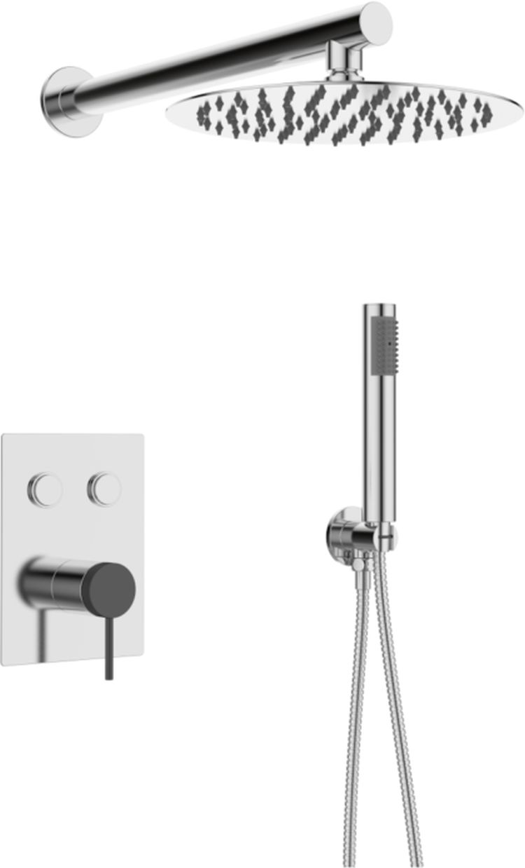 Sea-Horse Ove Black zestaw prysznicowy podtynkowy z deszczownicą chrom BJV309-SB2