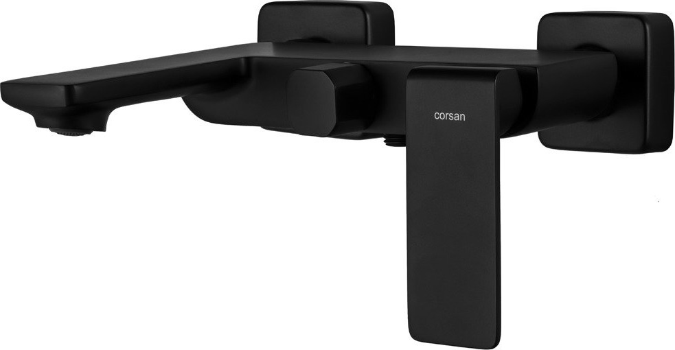 Corsan Trino bateria wannowo-prysznicowa ścienna czarny półmat CMB7141BLTRINO