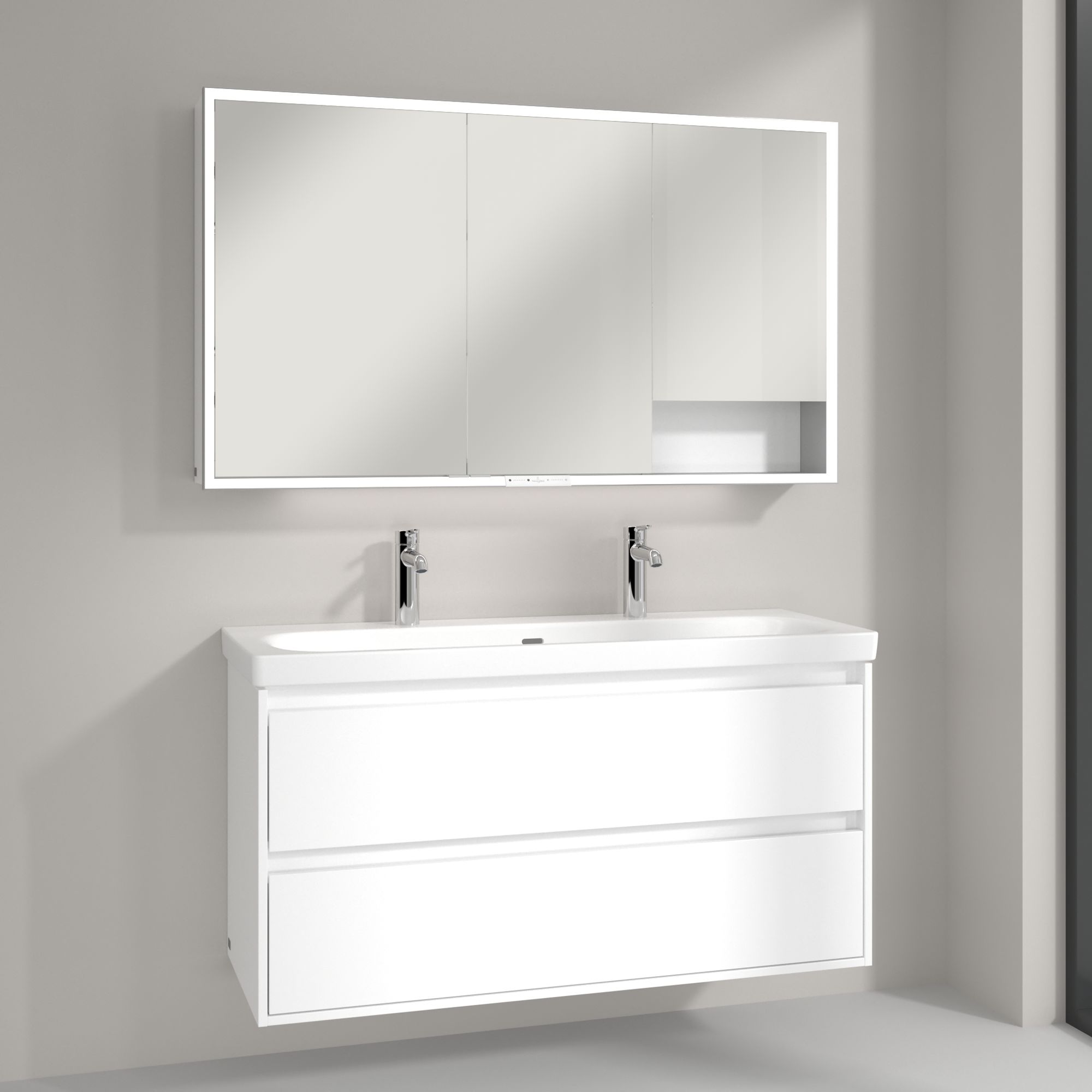 Villeroy & Boch My View+ szafka 130x16,8x75 cm z lustrem Pure White A48113VF