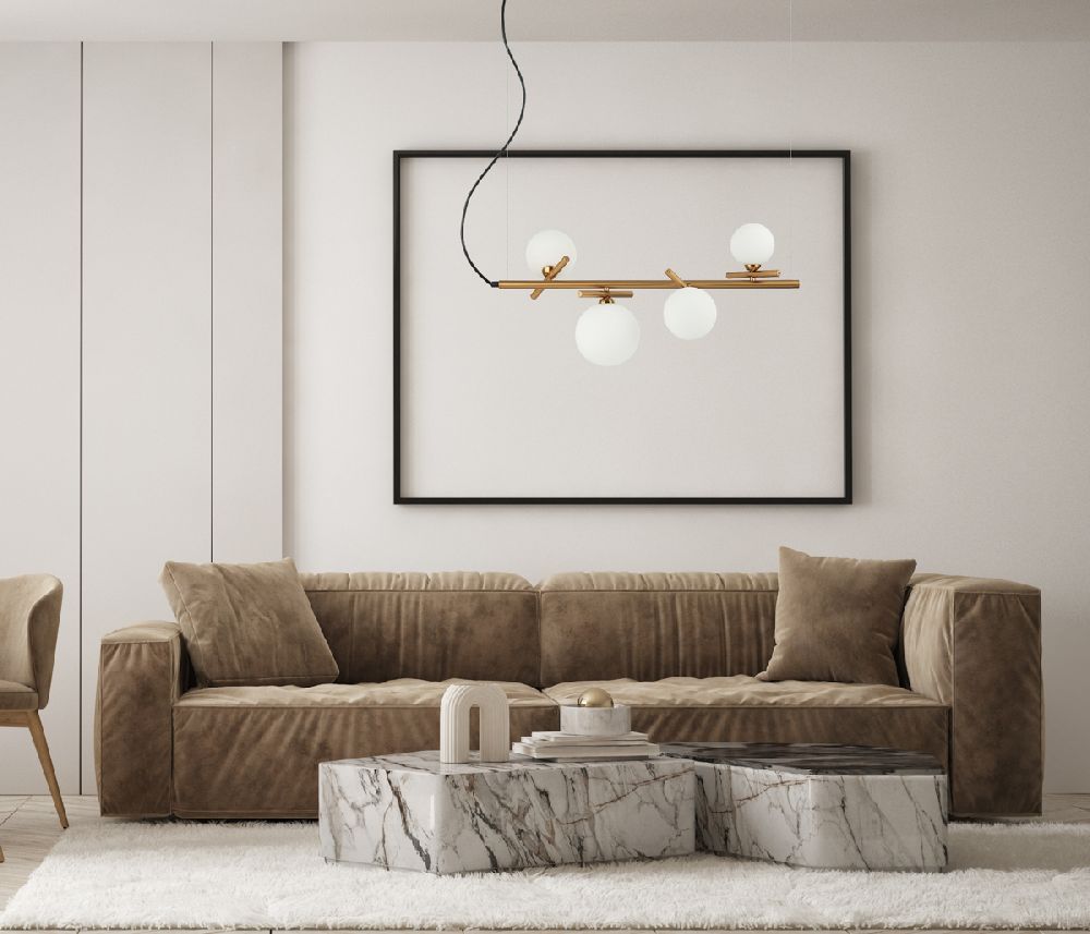 Italux Reverso lampa wisząca 4x25 W mosiądz PND-5622-4-BRO-W