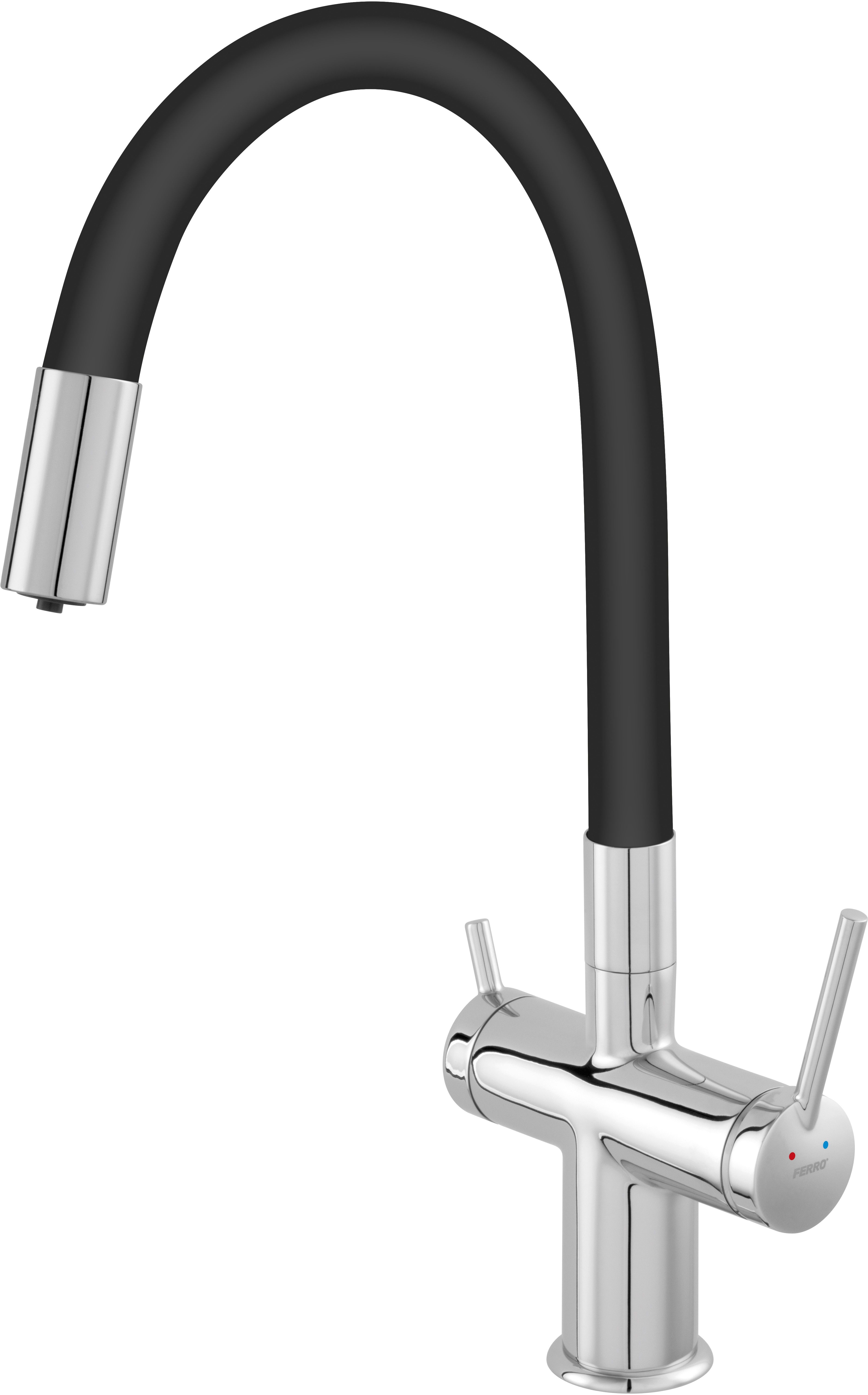 Ferro Filtrata bateria kuchenna do filtra wody stojąca chrom-czarna BFT41B