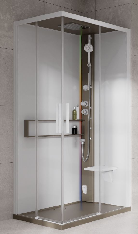 Novellini Glax 2 2.0 A kabina z hydromasażem 100x70 cm prawa parowa z brodzikiem corda G22A197DT5-1TU