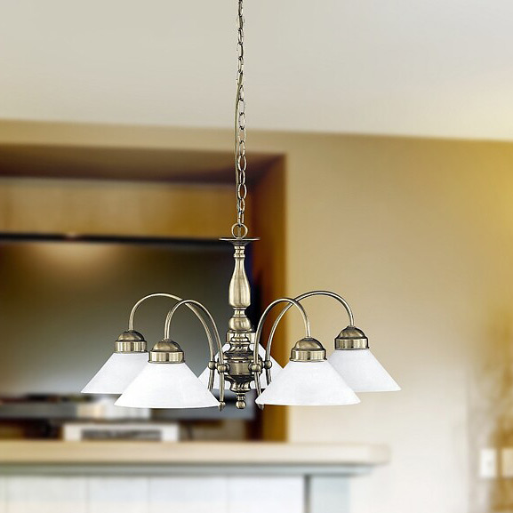 Rabalux Marian lampa wisząca 5x60W mosiądz/biała 2705