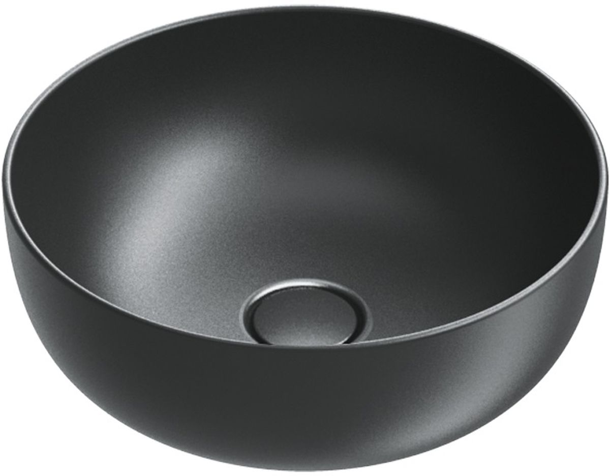 Catalano Sfera umywalka 42x42 cm okrągła nablatowa czarna 0523430022