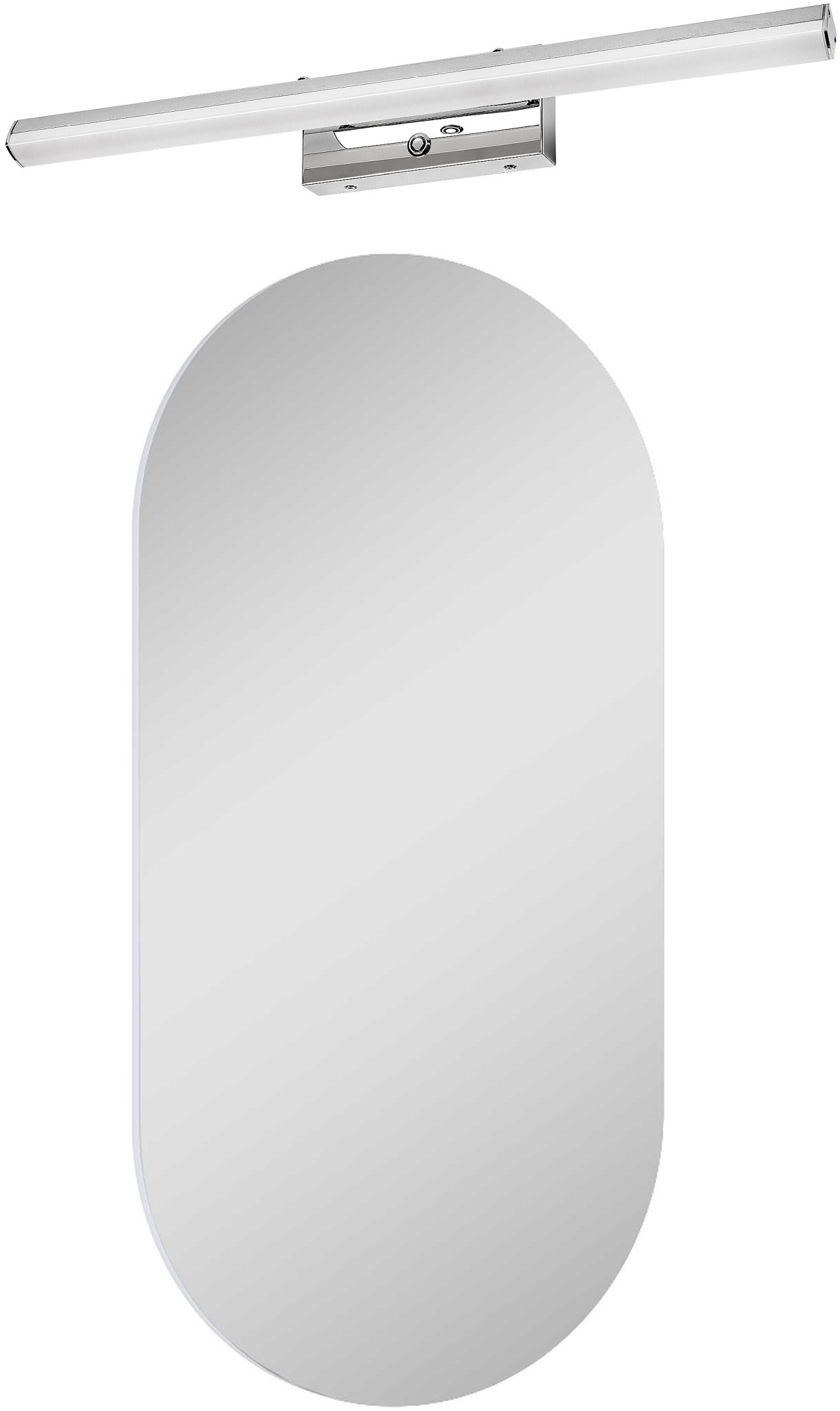 Zestaw Elita Oval lustro 50x100 cm owalne z kinkietem Rabalux Turgon 1x13W chrom (RE067567000010, 75016)