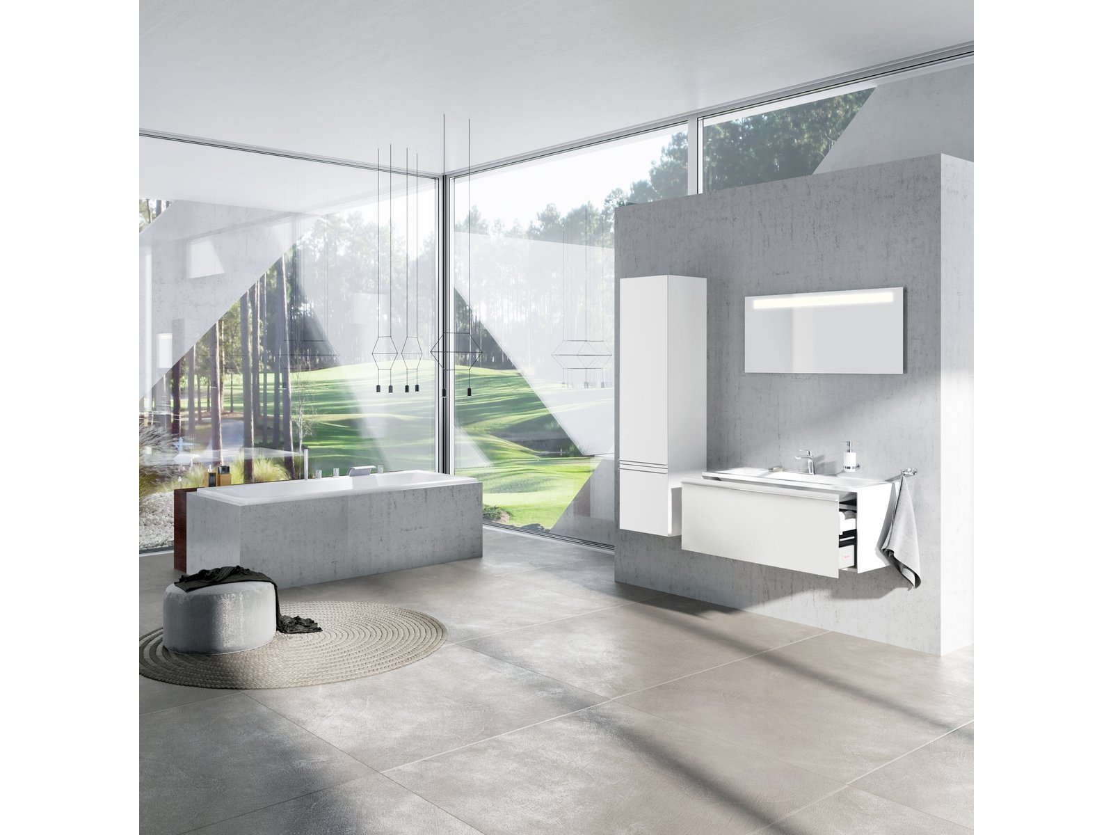 Ravak Clear lustro 80x44 cm prostokątne z oświetleniem biały X000000765