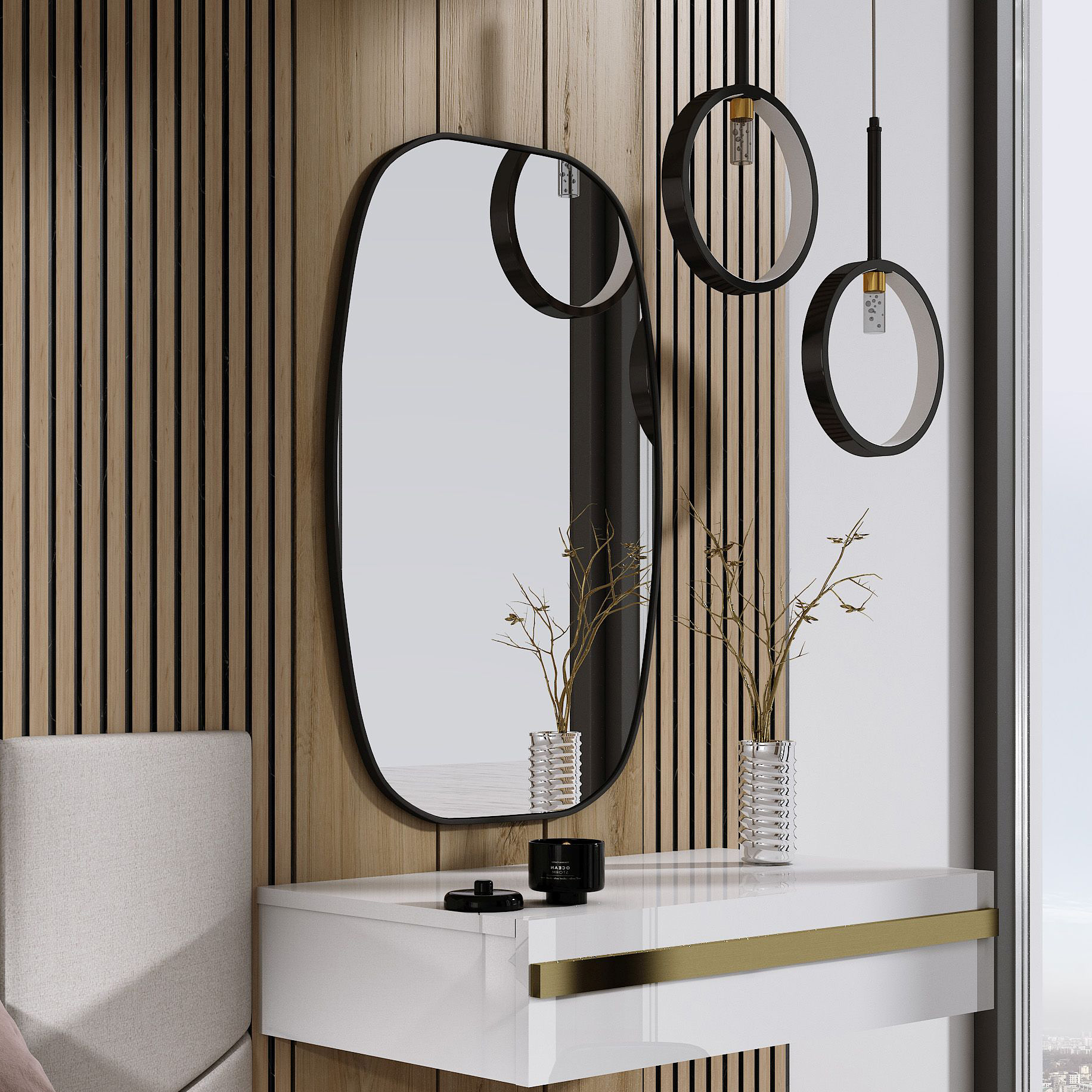 Ars Longa Vintage lustro 70x110 cm czarne VINTAGE70110-C