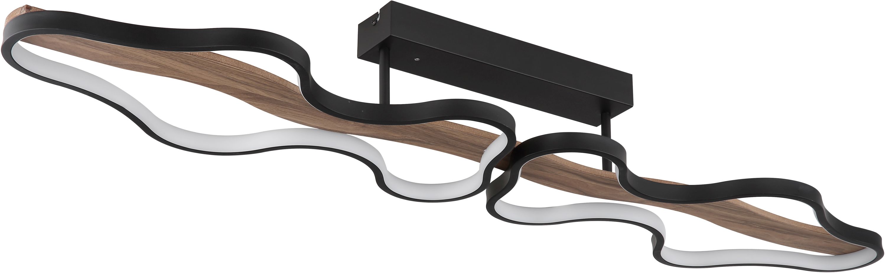 Globo Lighting Bezzy lampa podsufitowa 2x36W czarny mat/drewno 67181D1