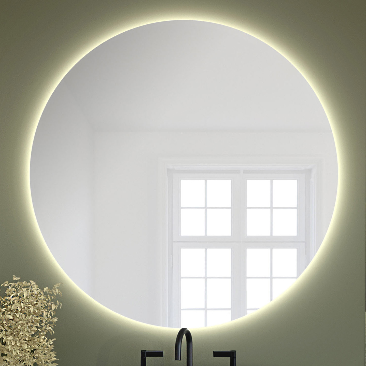 Baltica Design Bright lustro 60x60 cm barwa ciepła z włącznikiem bezdotykowym