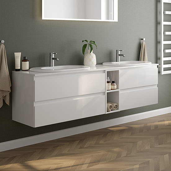 Oltens Vernal szafka 60 cm podumywalkowa wisząca biały połysk 60002000 - Wysyłka w 24h