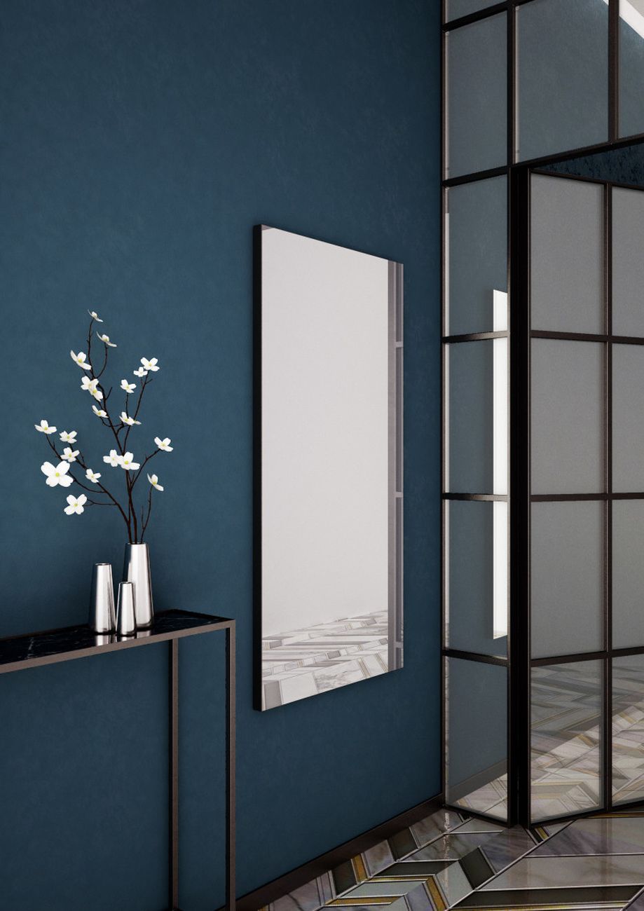 Dubiel Vitrum Box lustro łazienkowe 130x60 cm prostokątne rama czarna