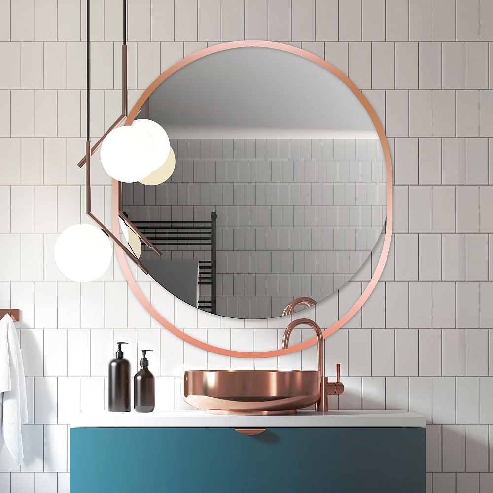 Guarda Ravel lustro 80x95 cm owalne miedź FOR-RAV-MIEDZ-80X95