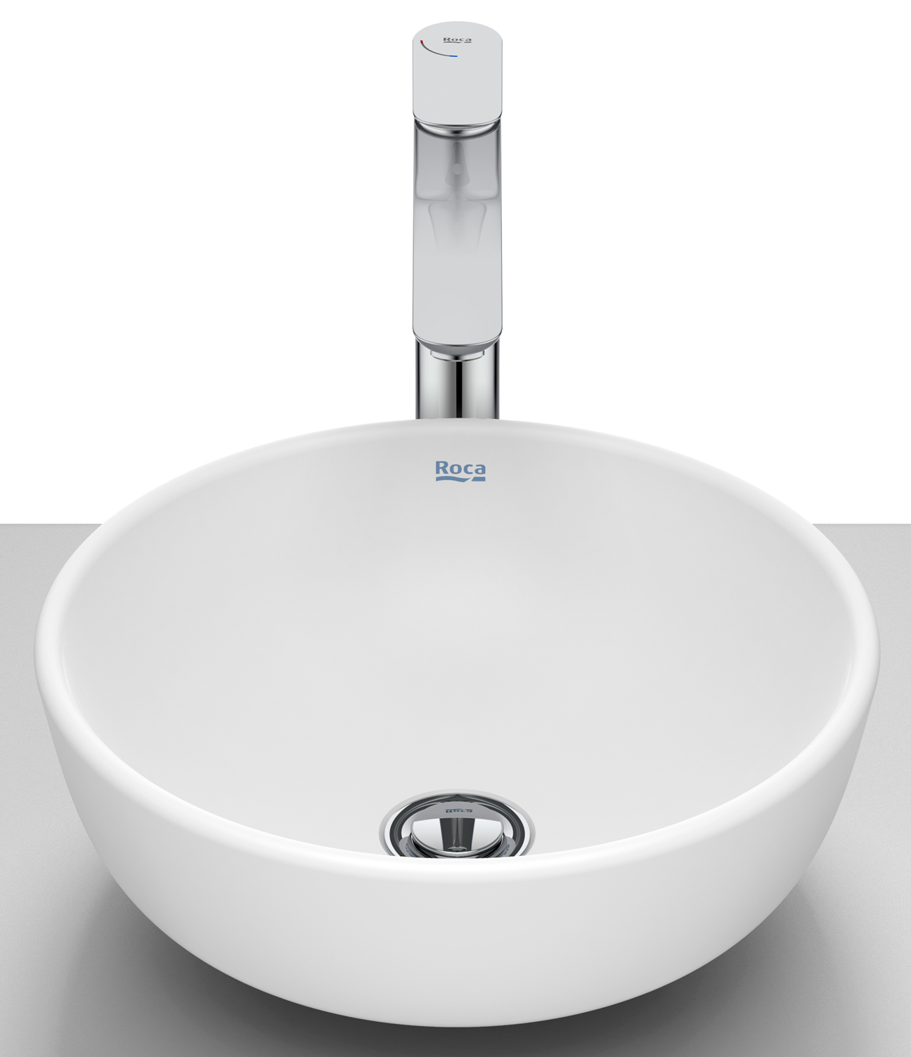 Roca Optica umywalka 35,2x35,2 cm okrągła nablatowa biała A327C12620