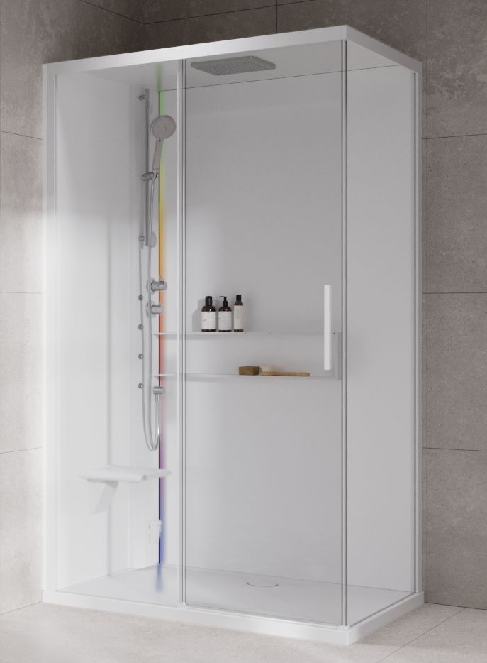 Novellini Glax 2 2.0 2P kabina z hydromasażem 120x80 cm parowa z brodzikiem lewa total biała G222P129ST5-1UU