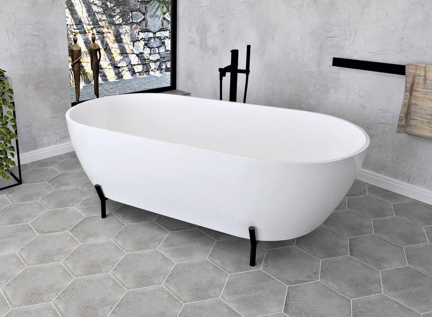 Polysan Reduta rama nośna do wanny czarny mat 72820B