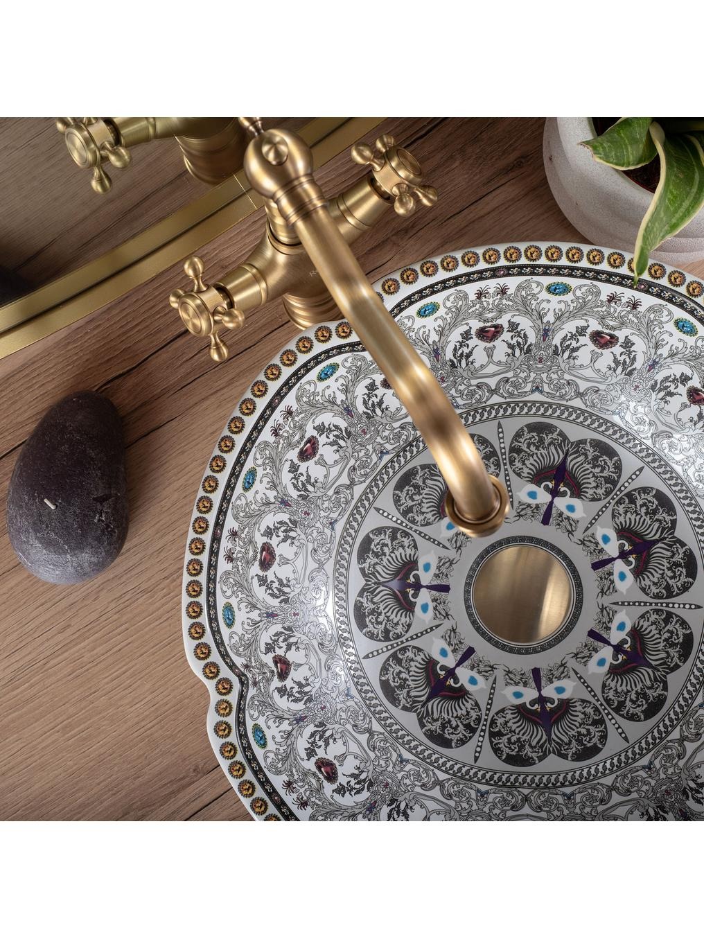 Rea Asanti umywalka 42,5x42,5 cm okrągła nablatowa REA-U7506