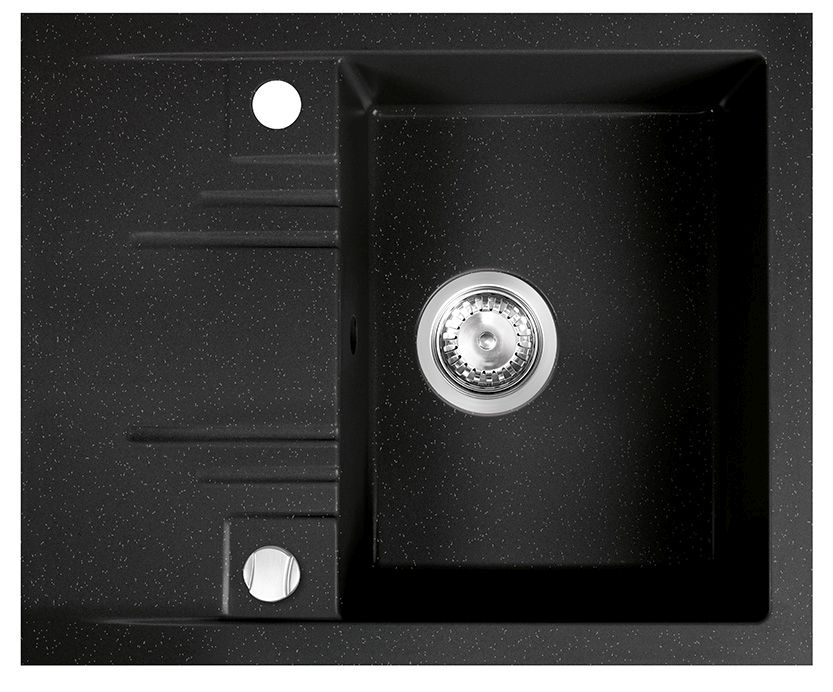 FDesign Carioca zlewozmywak granitowy 58x48 cm grafitowy połysk FD9-12-4858-02