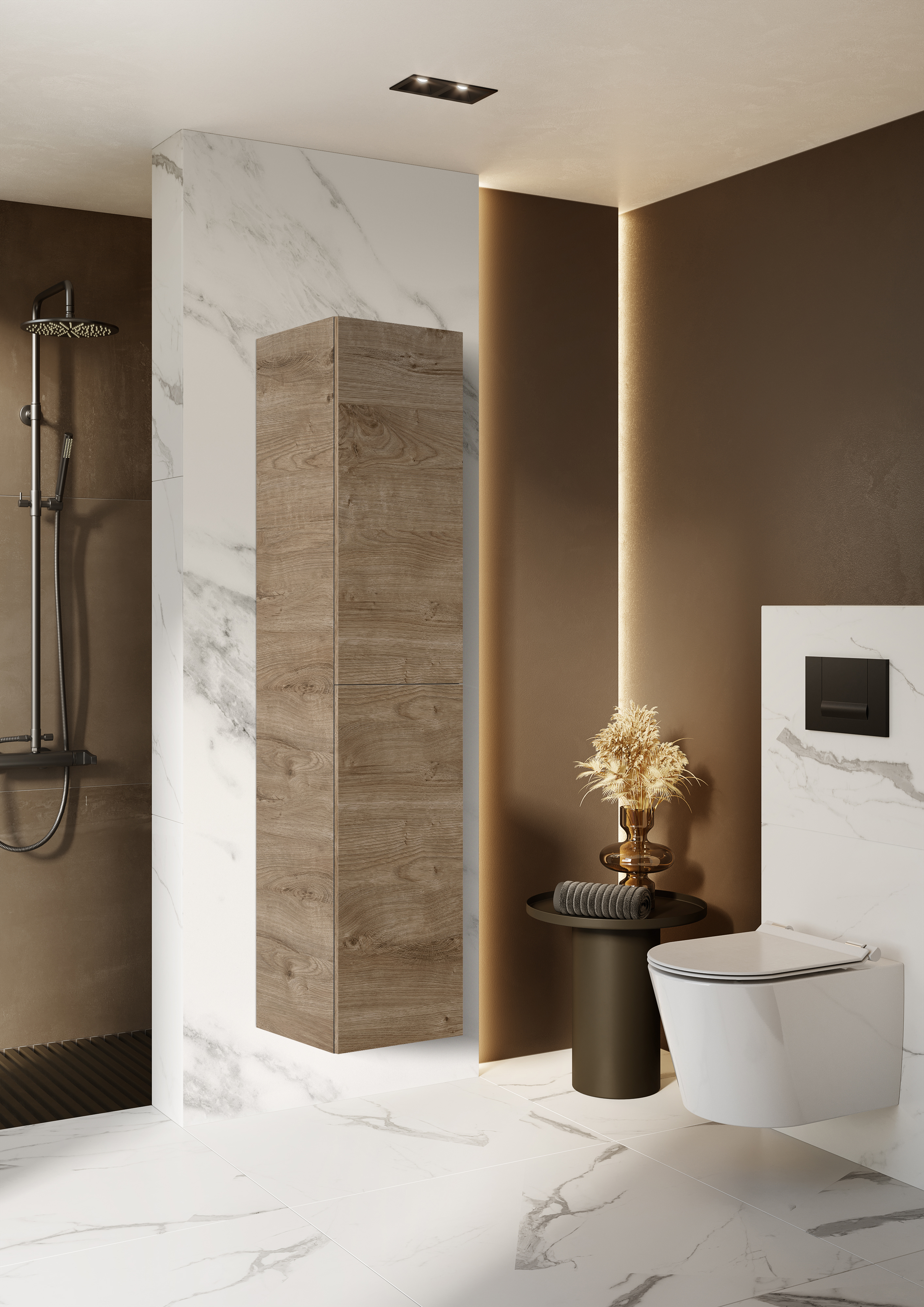 Elita For All szafka 40x35,2x180 cm boczna wisząca dąb canela RE030400167050