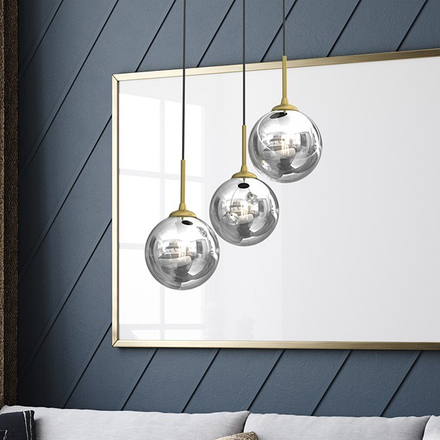 Milagro Reflex lampa wisząca 3x40W czarny/złoty MLP8416