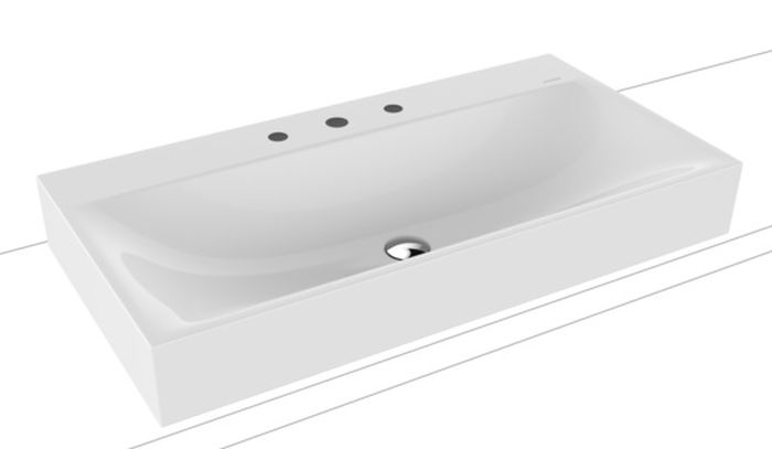 Kaldewei Silenio umywalka 90x46 cm nablatowa prostokątna model 3043 biała 904206273001
