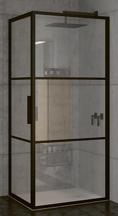 Riho Grid GB201 kabina prysznicowa 100x90 cm prostokątna czarny mat/szkło Grid G004014121