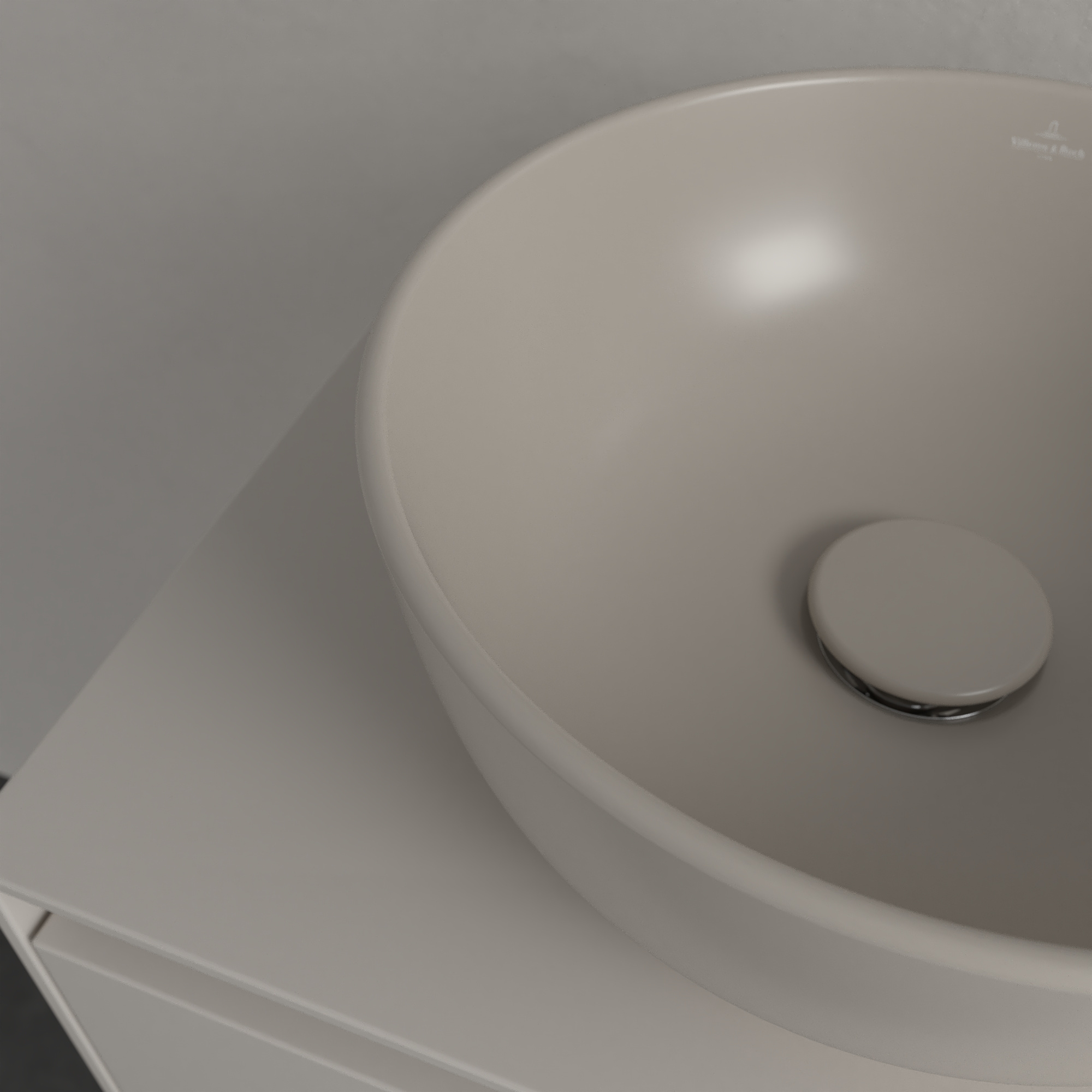 Villeroy & Boch Artis umywalka 32,5x32,5 cm okrągła nablatowa CeramicPlus Almond 438932AM