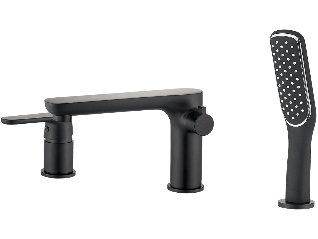 Kuchinox Dima bateria wannowo-prysznicowa 3-otworowa czarny mat BQD713D