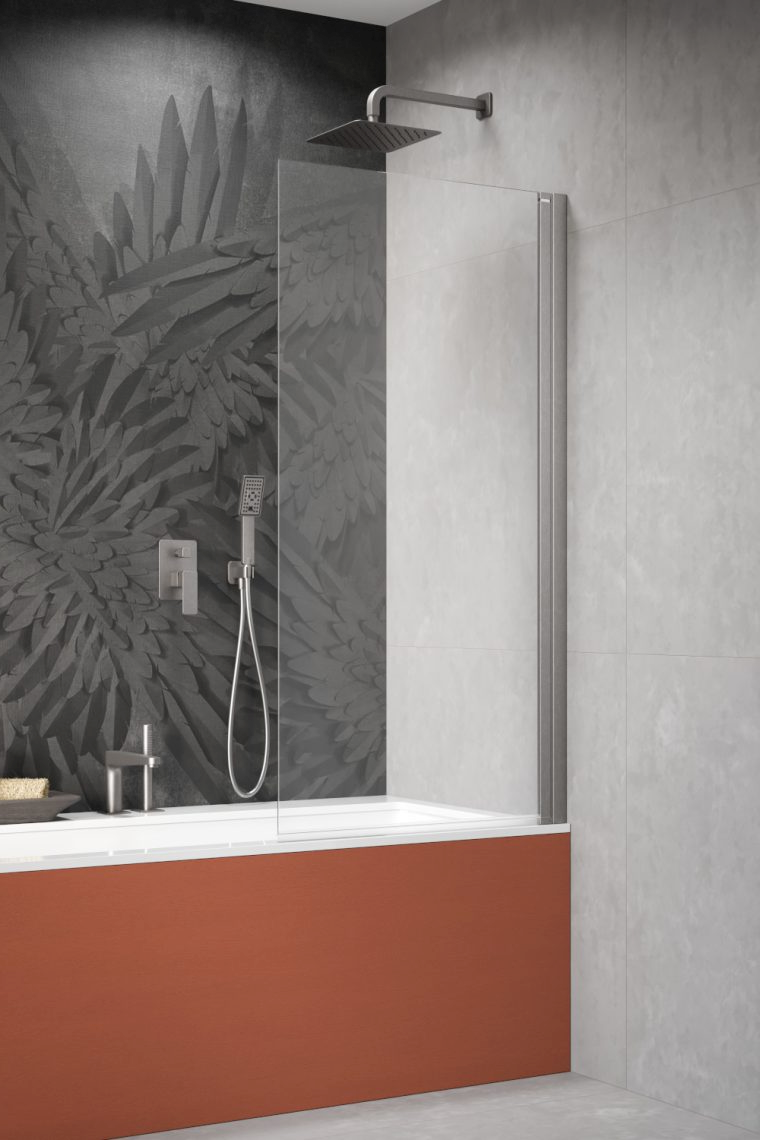 Radaway Nes 6 Brushed Nickel PNJ I parawan nawannowy 80 cm 1-częściowy nikiel szczotkowany/szkło przezroczyste 10011080-91-01R