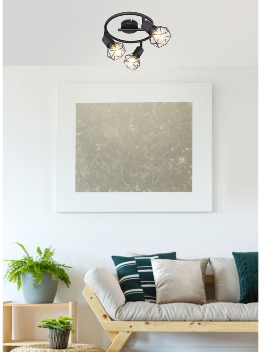 Globo Lighting Xara I lampa podsufitowa 3x40W czarna 54802S-3