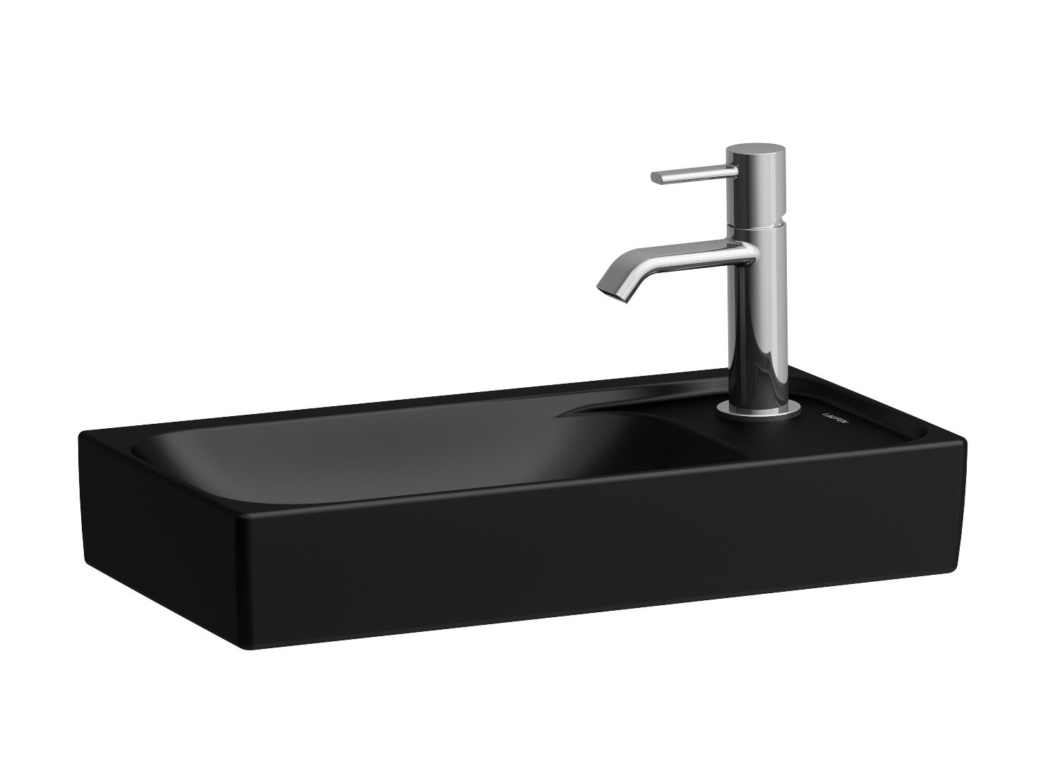 Laufen Meda umywalka 46x23,5 cm prostokątna ścienna-meblowa czarny mat H8151137161141