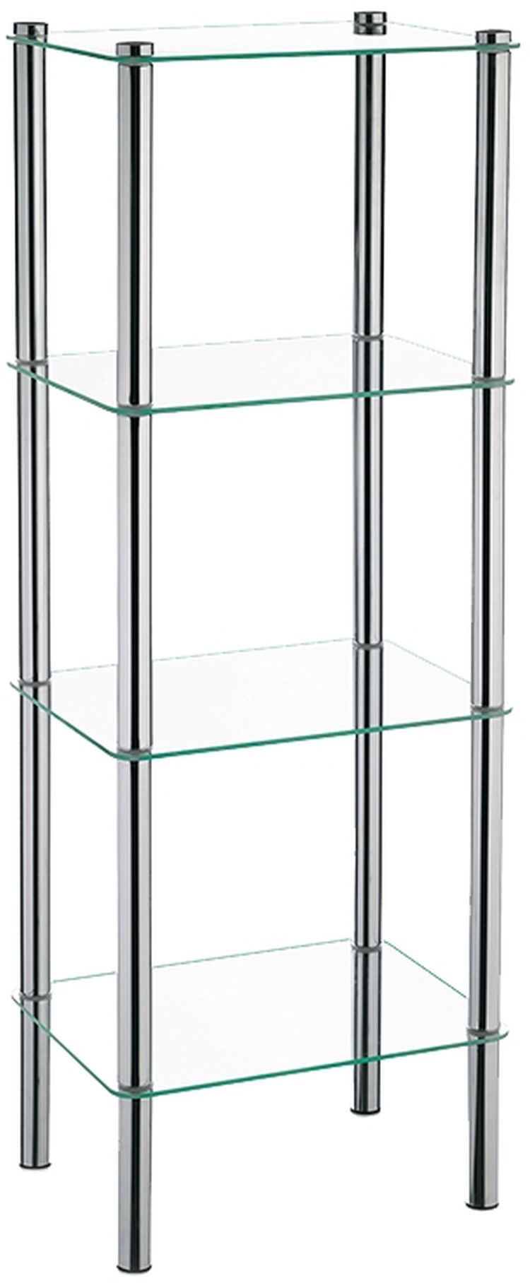 Kela Lars regał łazienkowy stojący chrom/szkło 18051 - Wysyłka w 24h