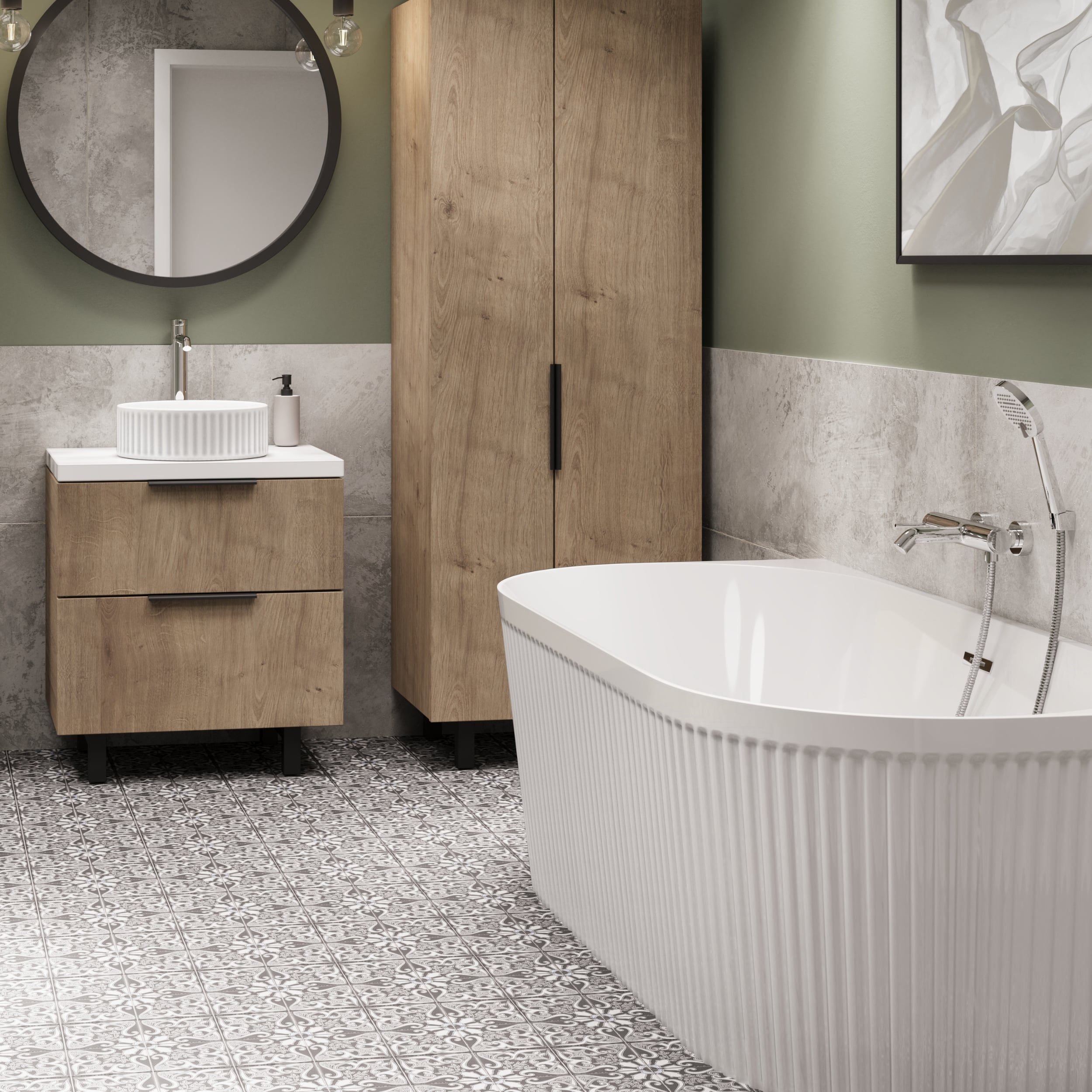 Invena Kalitea bateria wannowo-prysznicowa ścienna chrom BW-72-001