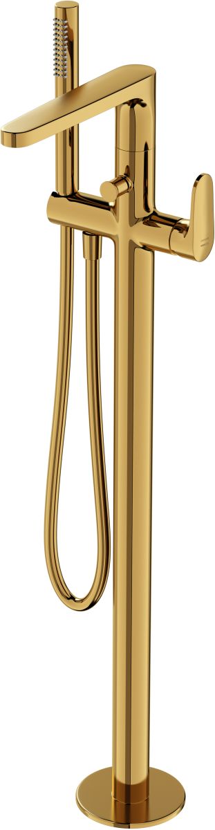 Cersanit Inverto bateria wannowo-prysznicowa wolnostojąca złota uchwyty 2 Design in 1 złote S951-286
