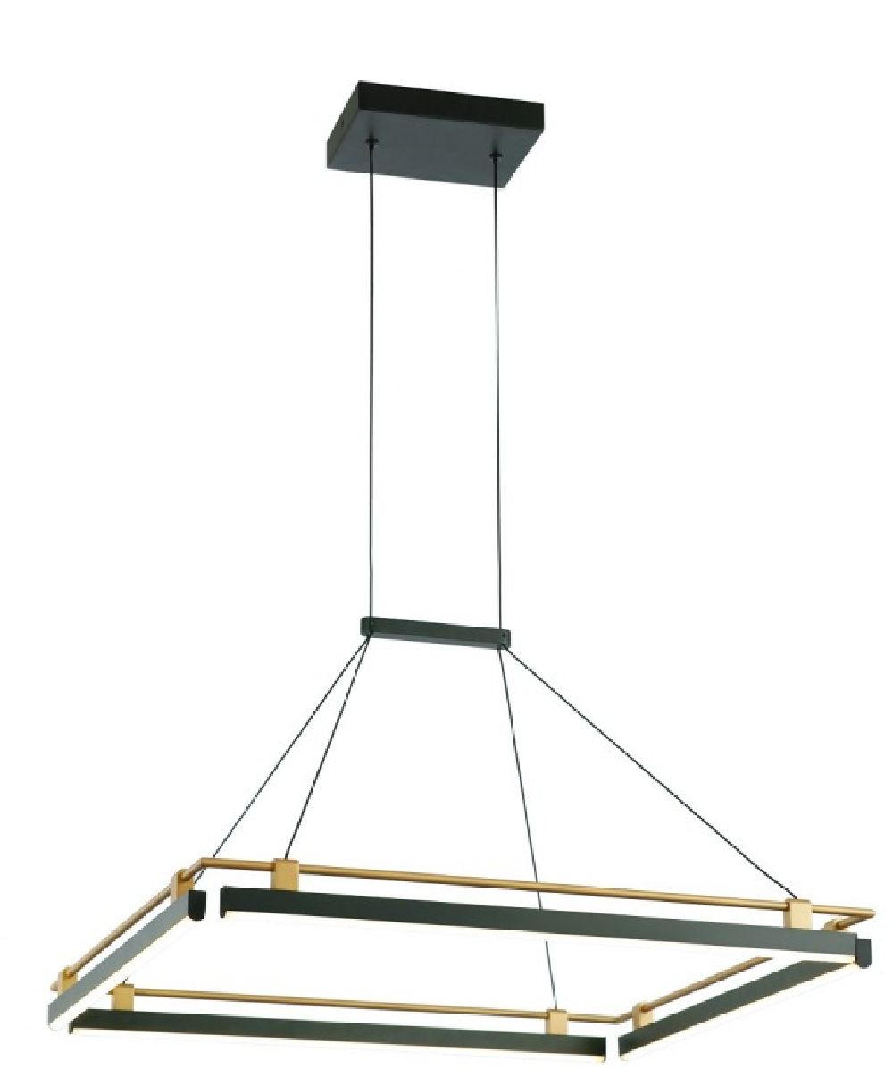 Italux Merlot lampa wisząca 1x44 W czarna PND-54638S-44W-3K-BK-GD