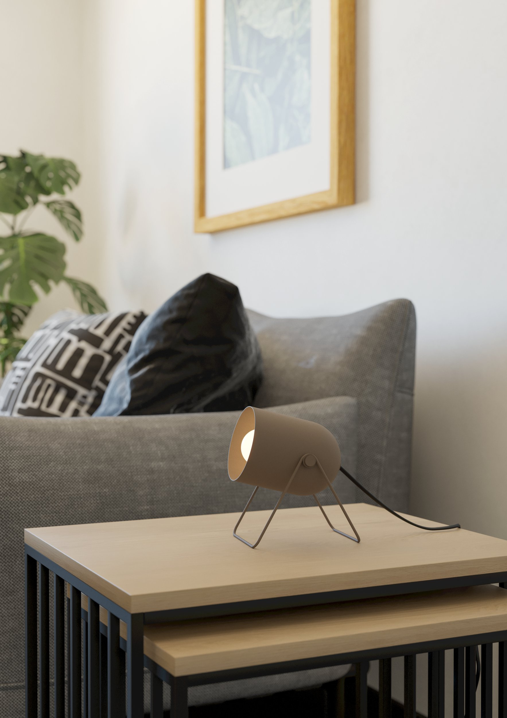 Eglo Tilston lampa stołowa 1x40 W piaskowa 44165