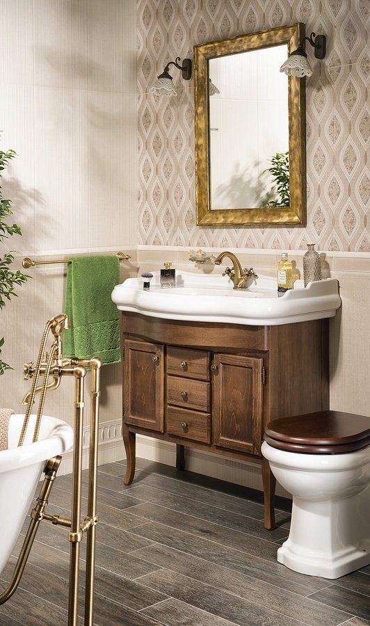 Sapho Retro szafka 89x36,5x80 cm podumywalkowa stojąca buk 1620