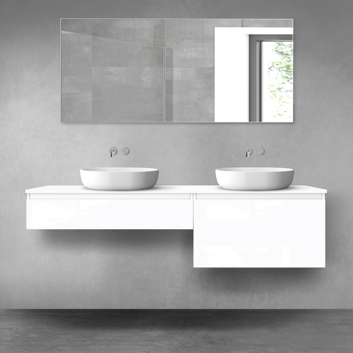 Oltens Vernal zestaw mebli łazienkowych 180 cm z blatem biały połysk 68558000 - Wysyłka w 24h