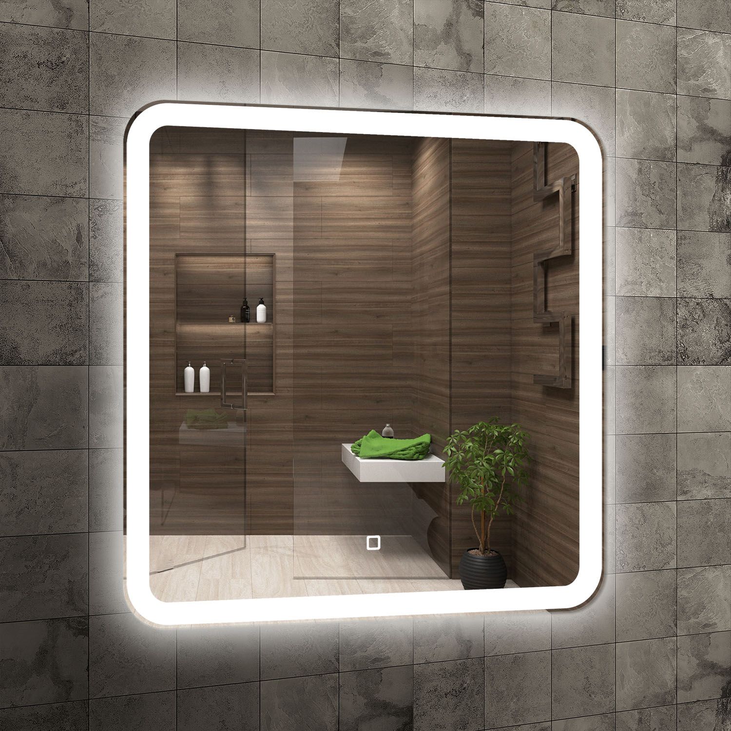Venti Prima lustro 60x60 cm kwadratowe z oświetleniem