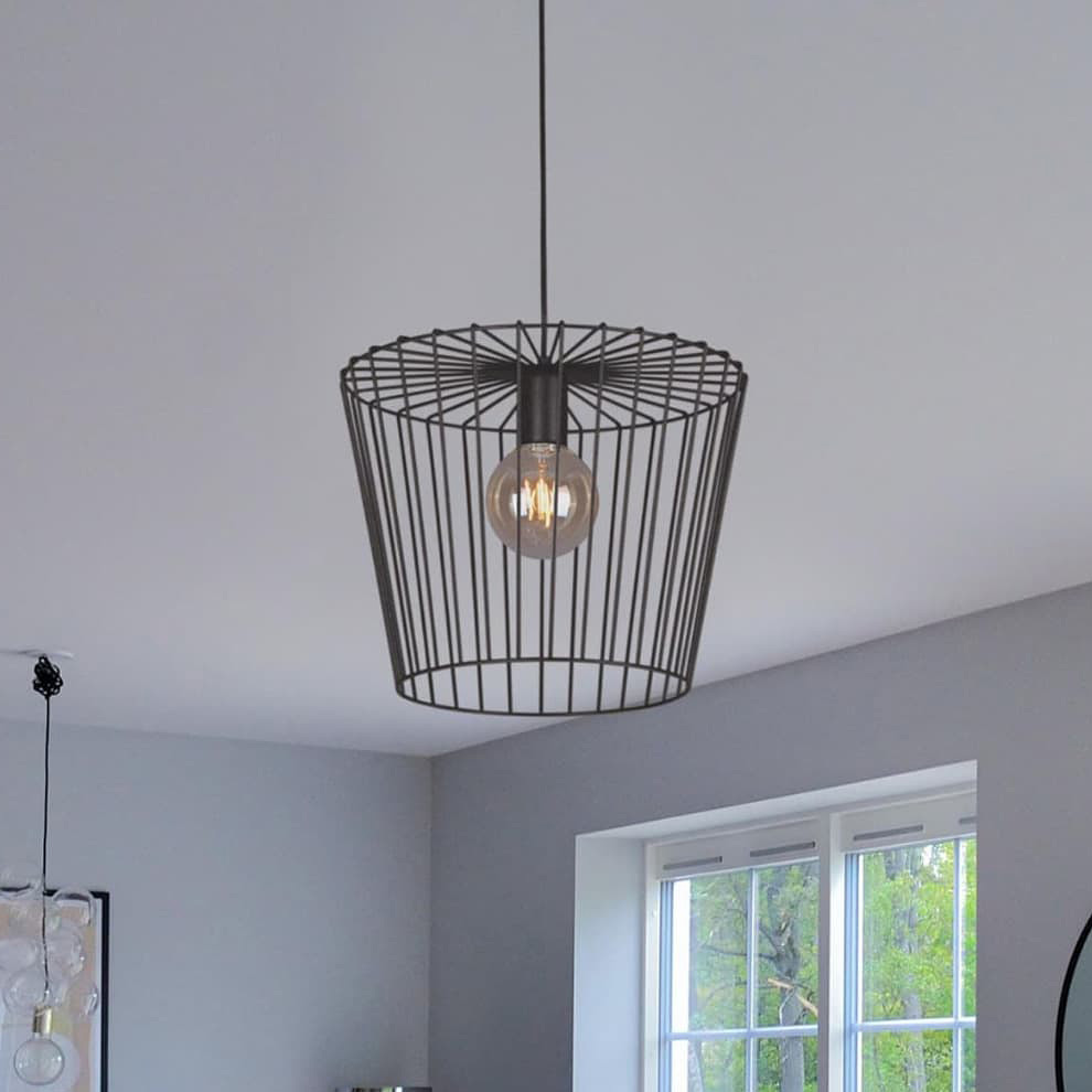 Kaja Soul Black lampa wisząca 1x60W czarna K-4641