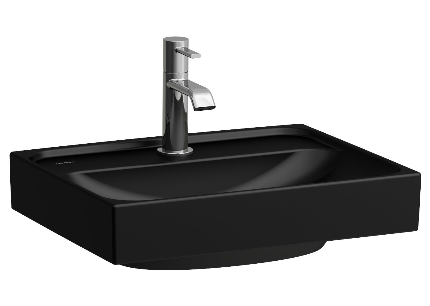 Laufen Meda umywalka 45x35 cm prostokątna ścienna-meblowa czarny mat H8151117161041