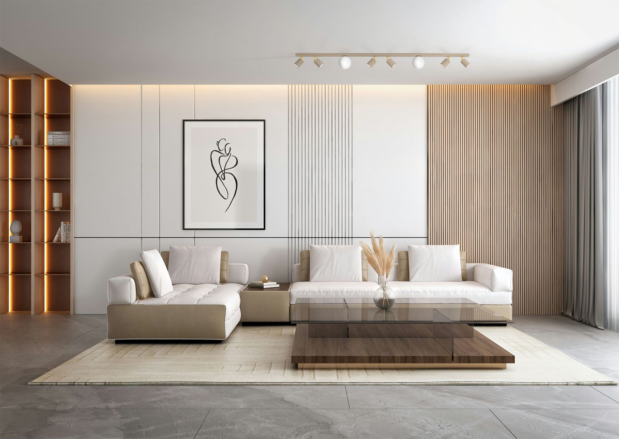 Kaja Aspa lampa podsufitowa 8x10 W biała-złota-beżowa K-5834 - Wysyłka w 24h