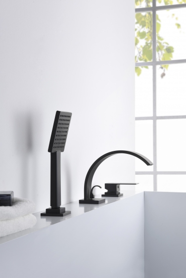 Blue Water Toronto bateria wannowo-prysznicowa 3-otworowa czarny mat TOR-BWW.080CZARNYMAT