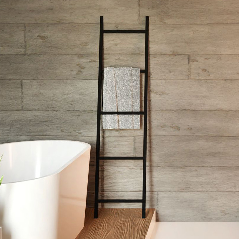 Baltica Design Kai wieszak na ręczniki 40x150 cm stojący drabina czarny