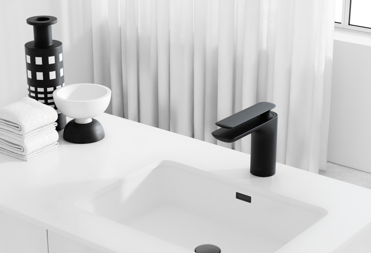 Kohlman Experience Black bateria umywalkowa stojąca czarny mat QB100EB