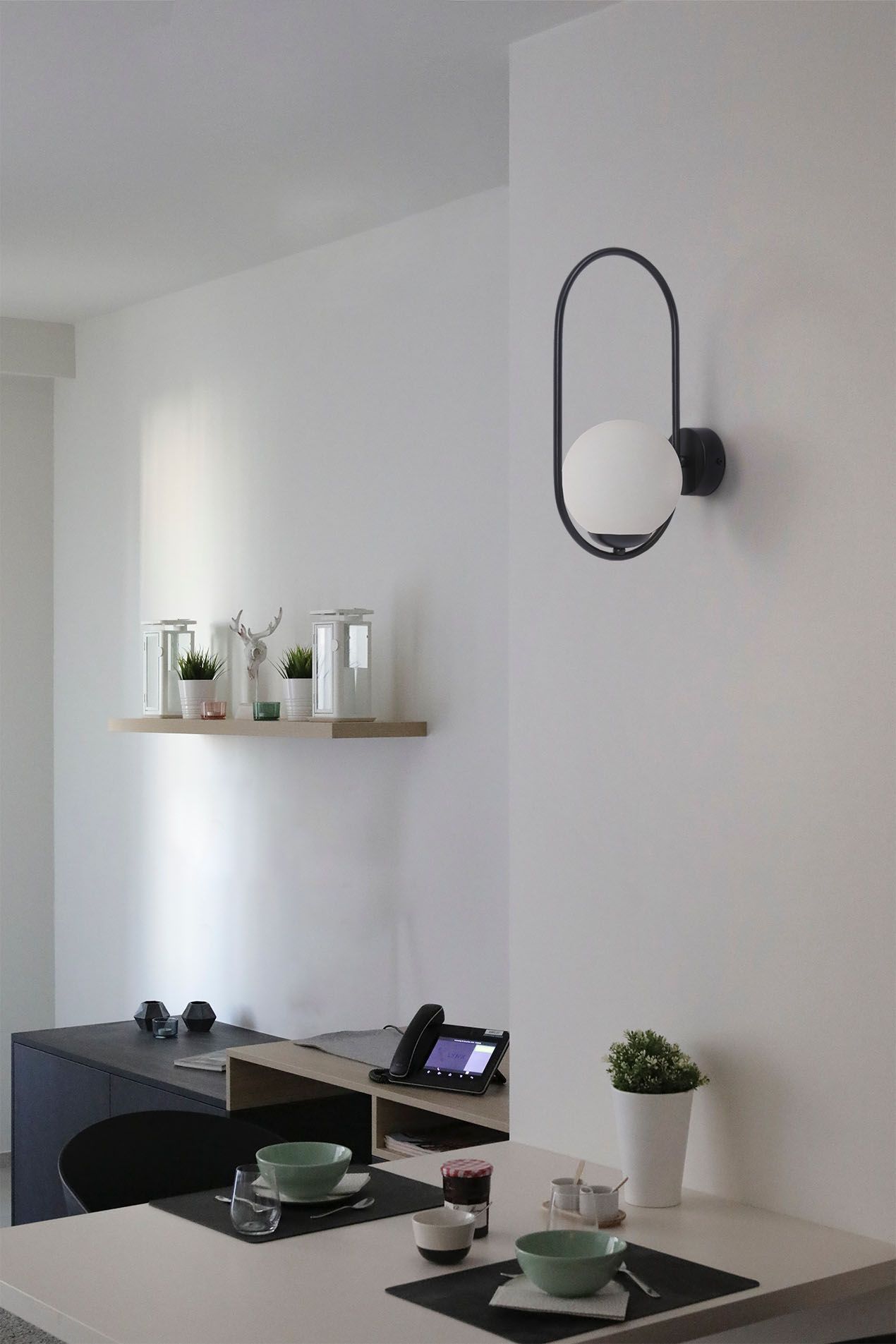 Kaja Parva kinkiet 1x40 W biały-czarny K-5105