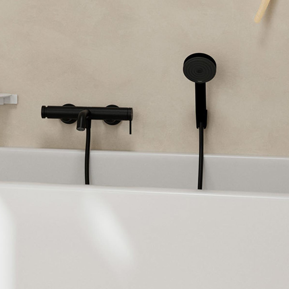 Hansgrohe Tecturis S bateria wannowo-prysznicowa ścienna czarny mat 73422670