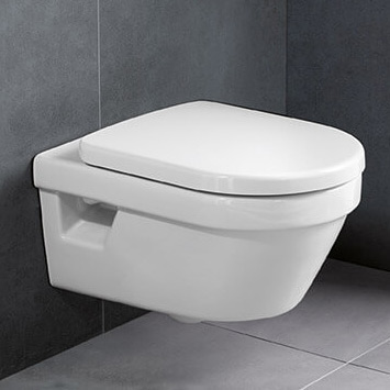 Villeroy & Boch Architectura combi-Pack zestaw miska WC wisząca bez kołnierza z deską wolnoopadającą Weiss Alpin 5684HR01 - Wysyłka w 24h